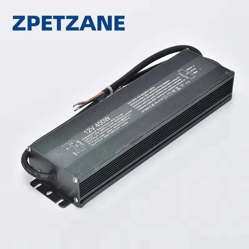 IP67 wodoodporny FS-400 ultracienki zasilacz impulsowy 12V 24V 400W sterownik LED światła transformator zewnętrzny