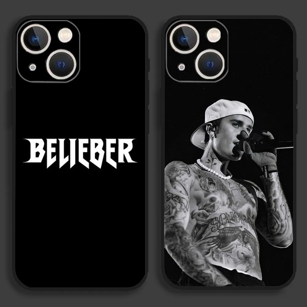 Singer J-Justin B-Bieber Phone Case For iPhone15,14,13,12,11,Pro,Max,Plus,Mini,X,XS,XR,8,7,6,S,Plus,SE Soft Black Case