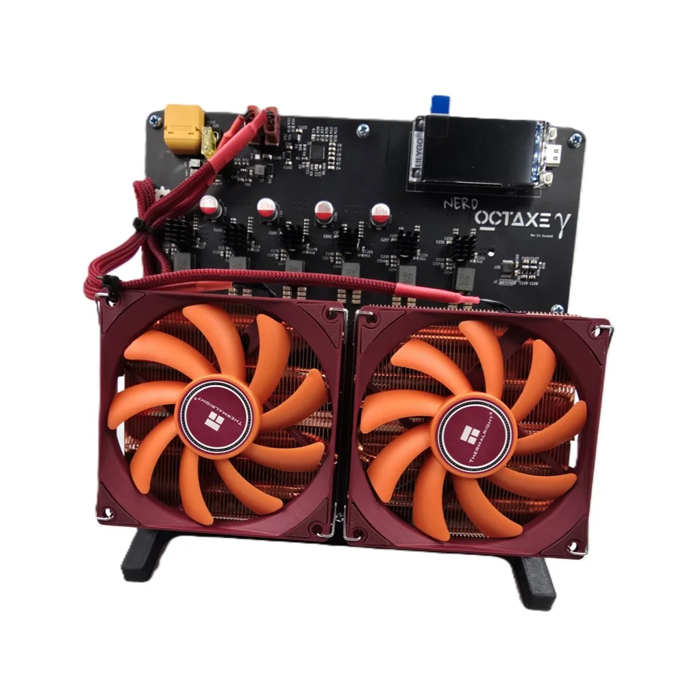 

NerdOCTAXE γ Rev3.1 12TH/s Solo Bitcoin Miner BM1370 ASIC 20J/TH 240W с полностью медным радиатором и вентилятором, низкий уровень шума, для домашнего майнинга BTC