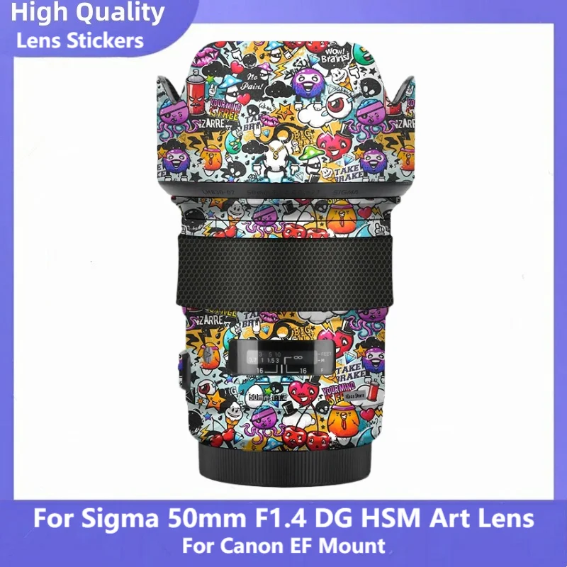 シグマ50mm-f14-dg-hsm-art、キヤノンefマウント用、傷防止カメラレンズステッカーコートラップ保護フィルムボディプロテクタースキン