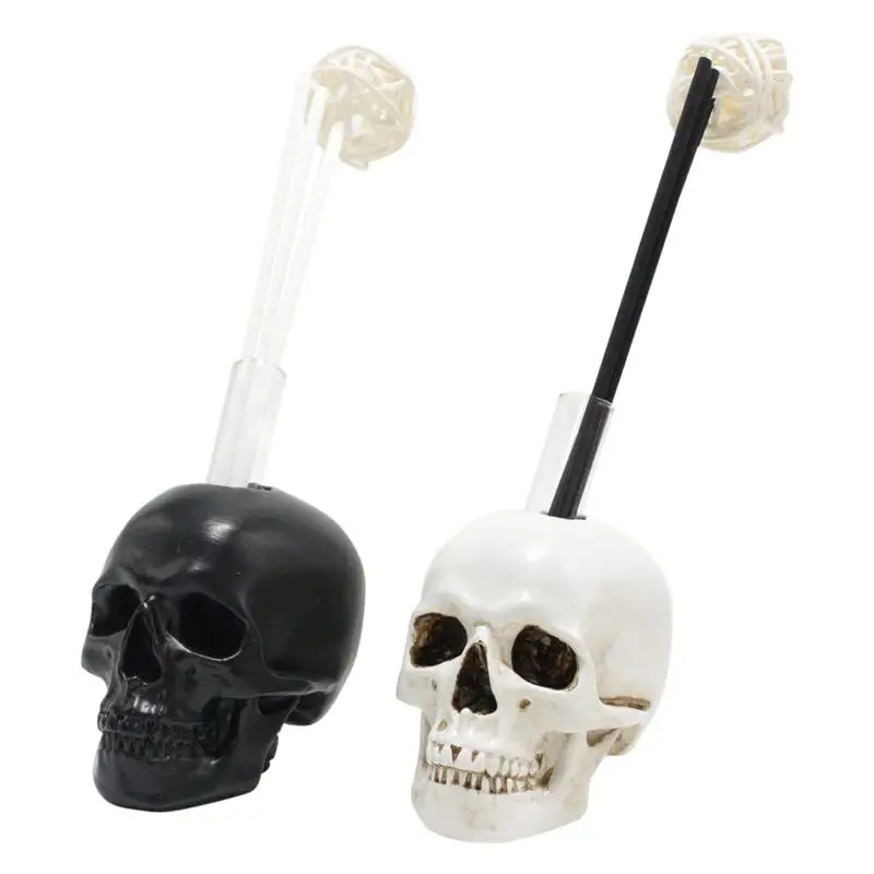 2Pcs Skull Scented Fragrance Oil Diffusers Empty Diffuser Bottle with Diffuser Sticks Diffuser Container for Bedroom Kitchen