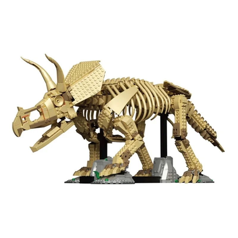 2688 Teile Raumdekoration Triceratops Fossil Baustein-Set Konstruktions-Dinosaurier-Modell Bausteine für Erwachsene Geburtstags- und Weihnachtsgeschenke