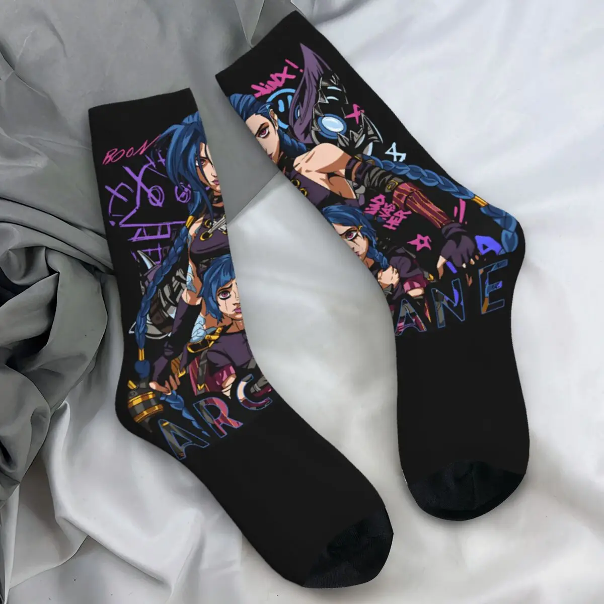 Jinx Stockings Unisex Men Arcane Socks Soft Fashion Socks Autumn Running Sports Anti Bacterial Printed Socks Gift