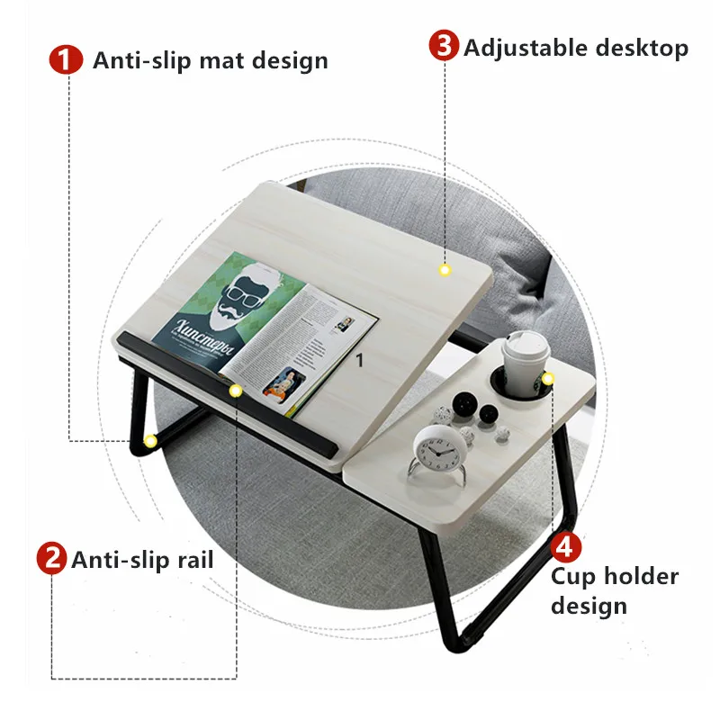 Laptop Table Simple Computer Desk With Fan For Bed Sofa Folding Adjustable Laptop Desk On The Bed