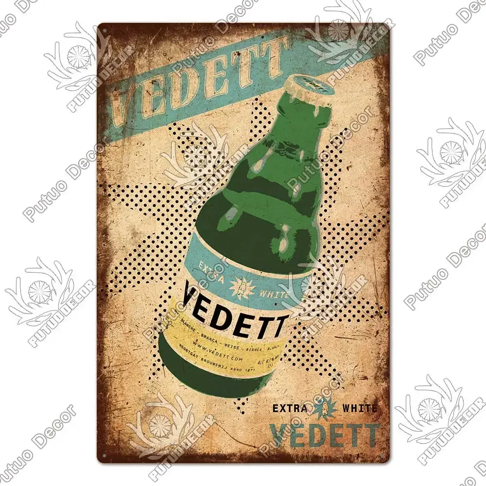 Putuo Decor Bier Merk Metalen Bord Vintage Tin Bord Decoratieve Plaquette Muur Decor Bar Pub Man Grot Woonkamer Decoratie