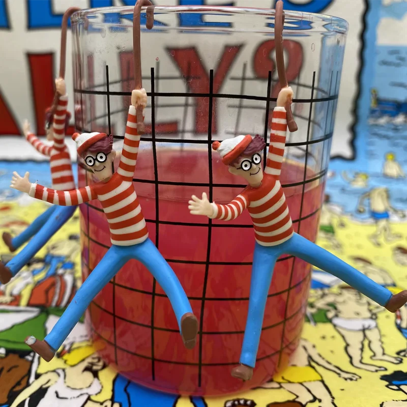 3-4cm cartoon where is wally Figure cup doll kid PVC collection model toy