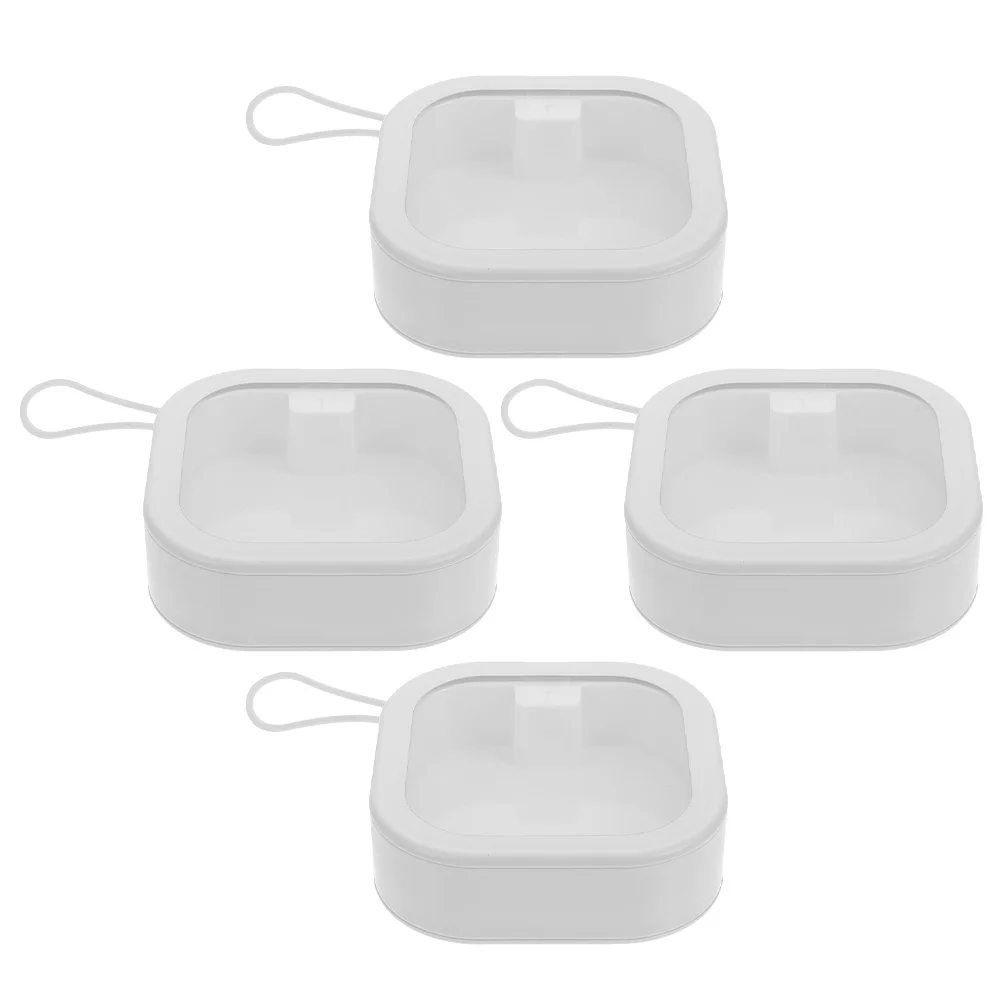 

4pcs Hair Tie Organizer Storage Box Durable Abs Tpe Scrunchie Holder Jewelry Case For Hair Accessories Portable Travel