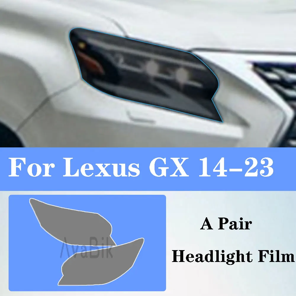 

For Lexus GX GX460 2014-2023 Car Headlight Protective Film Cover Front Light Smoked Black TPU Sticker Anti-scratch Accessories
