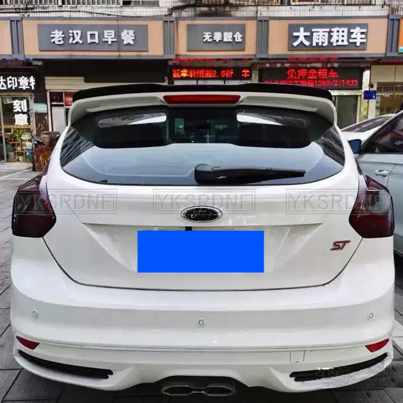For Ford Focus ST Spoiler MK3 Hatchback 4D External Small Spoiler Cap ABS Tail Texture Carbon Fiber Wing Accessories 2012-2018