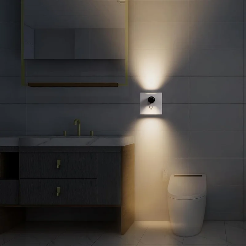 AT19-Plug-In LED Night Light 6 Pack, Dusk To Dawn Wall Outlet Light, Ambient Lighting For Bedroom Hallway