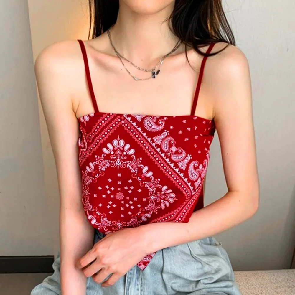 Sleeveless Tank Floral Crop Top For Daily Wear Breathable Fabric Backless Design Ladylike Style Korean Fashion