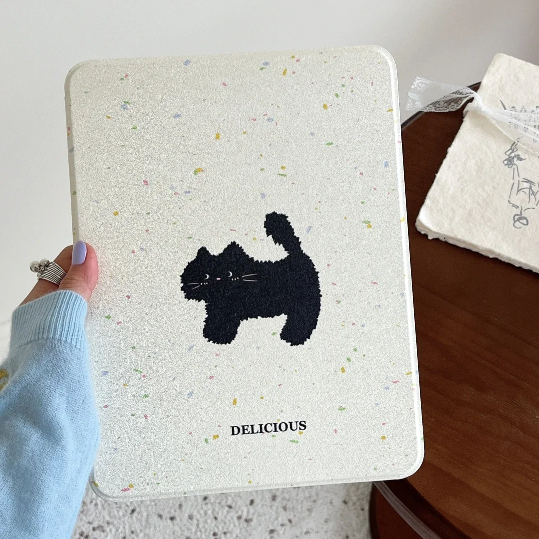 Cartoon Cat for IPad 10th Generation 2022 Case with Pencil Holder 360 Rotation Smart Leather Cover for IPad 9 8 7th 10.2 Air 5 4