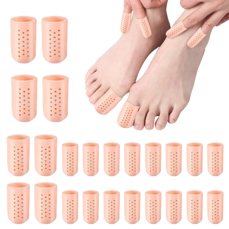 Breathable Toe Caps and Protectors Silicone Toe Sleeve Cushions Protects Provide Relief for Corns Blisters Ingrown Toenails