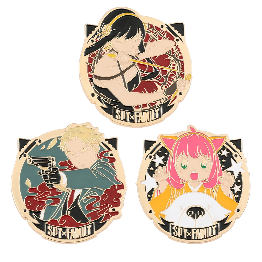 Spy Family Hard Enamel Pins Anime Enamel Brooch, Anya Forger Metal Lapel Pin Badge Jewelry Gift