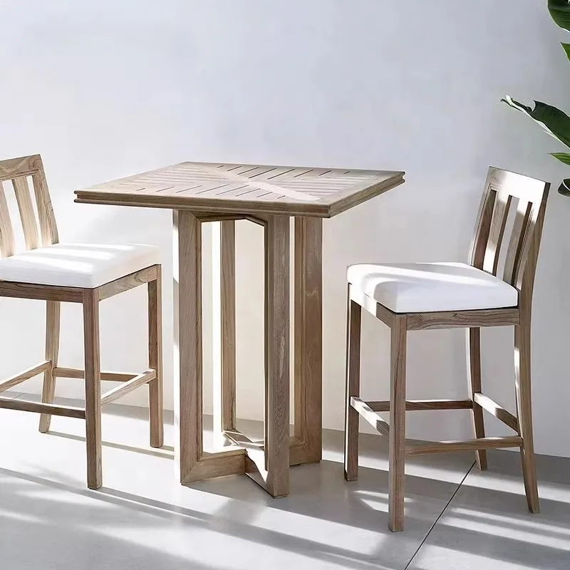 

Outdoor preservative wood, table and chair combination, waterproof and sun protection