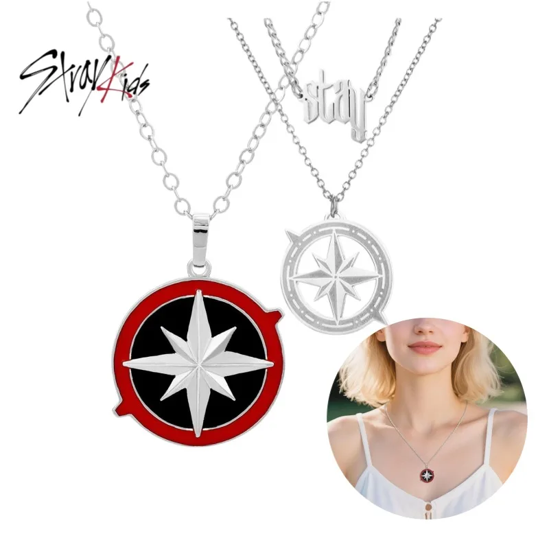

Skzoo Peripheral Support Compass Necklace Creative and Personalized Clavicle Necklace Versatile Sweater Chain Accessories Gift
