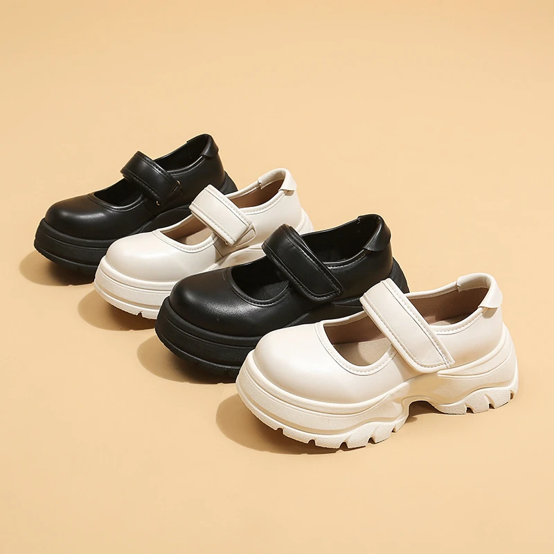 

Elevator Platform Mary Jane Women's Shoes - New Fashion French Style Single Shoes, Low-Cut Retro Casual Leather Shoes for Women