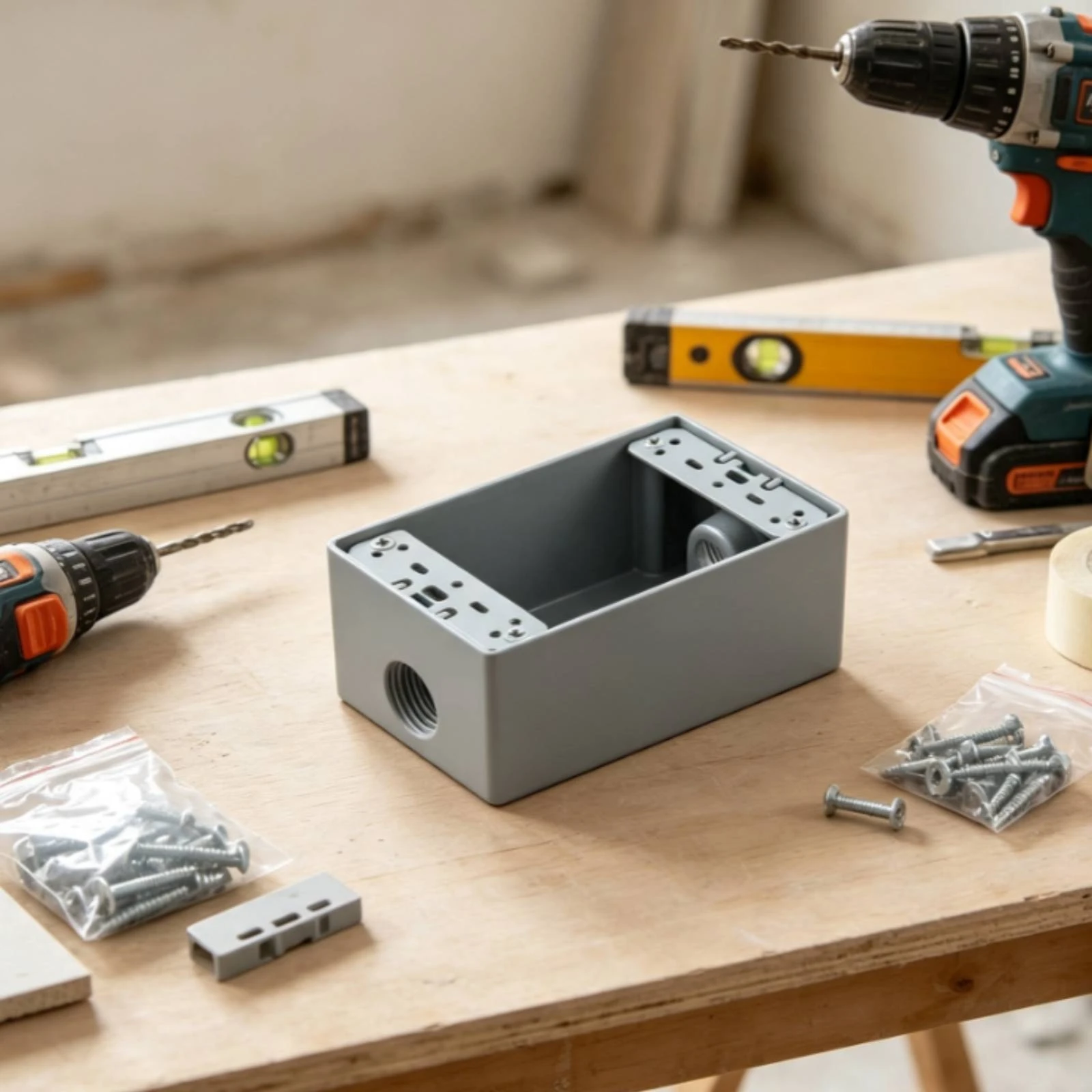 Electrical Junction Box Surface-Mounted Metal Junction Box Hardware Reliable Long-Lasting for Electricians, Home Renovation