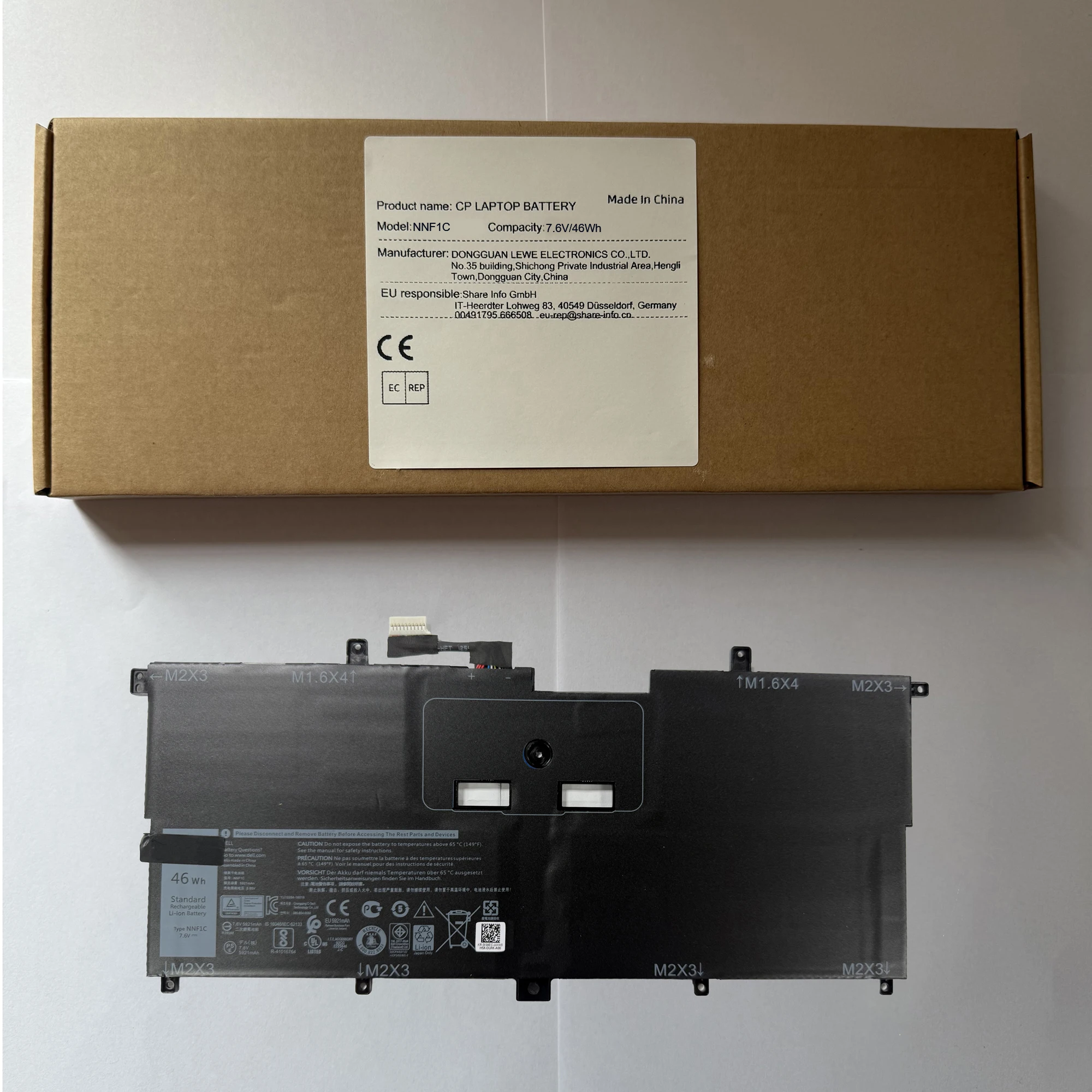 

Аккумулятор для ноутбука NNF1C HMPFH для серии XPS 13 9365 XPS 13-9365-D1605TS 13-9365-D1805TS 13-9365-D2805TS 13-9365-D3605TS 7,6 В 46 Втч