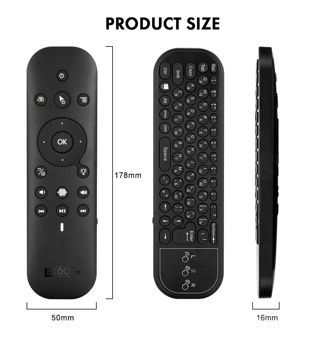 G60S Pro BT 2.4G Wireless Air Mouse Voice Remote Control BT5.0 Gyroscope IR Learning Backlit Mini Keyboard for Android TV BOX PC