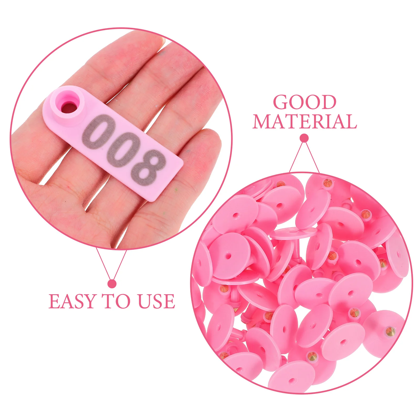 100Pcs Sturdy Tpu Ear Tags for Sheep Cattle Goats Clear Visibility Easy to Read Efficient Livestock Management