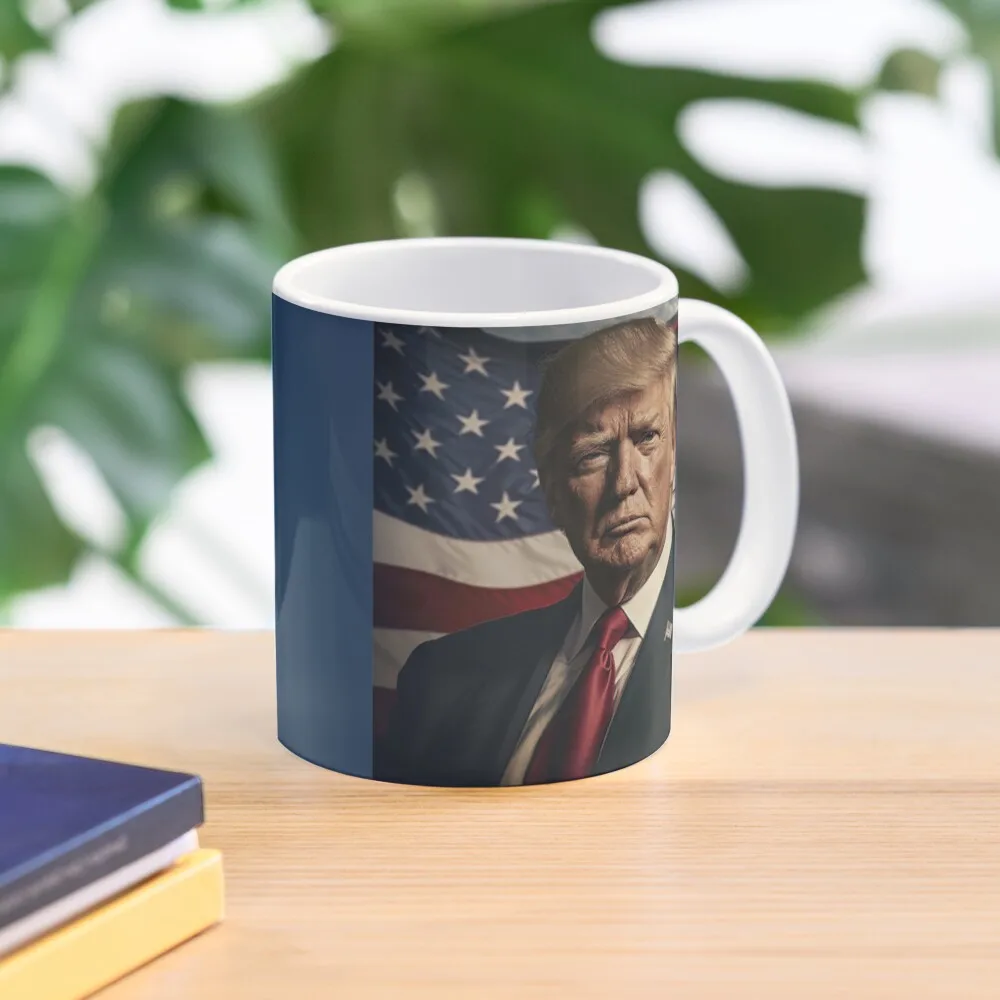 Victory Donald Trump Classic  Mug Handle Round Image Picture Drinkware Printed Coffee Tea Design Simple Cup Gifts Photo