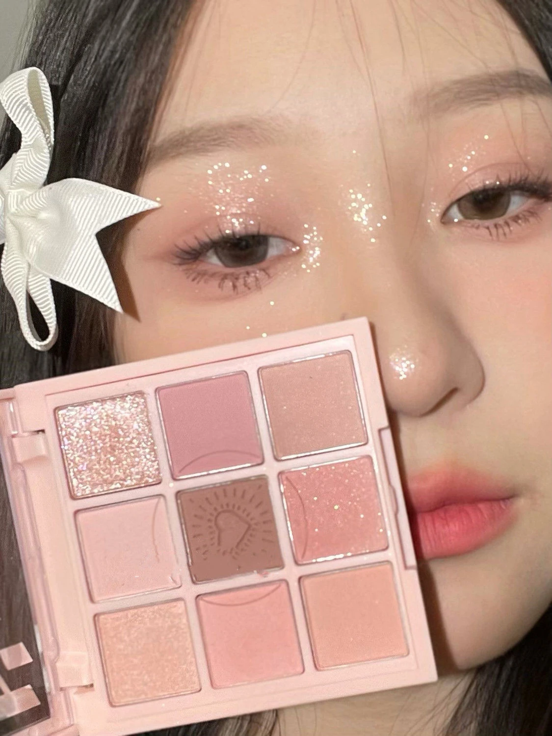 DIKALU Nine Color Eyeshadow Tray Nine Palace Grid Matte Pearl Summer Milk Tea Purple Peach Pink Fresh Niche