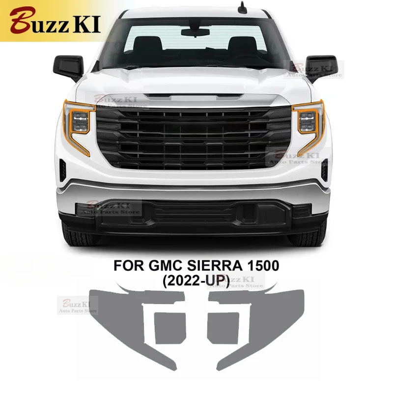 for GMC Sierra 1500 2022-2025 Car Headlight Rearview Film B Pillars Transparent Black Anti-scratch Paint Protection Repair Film
