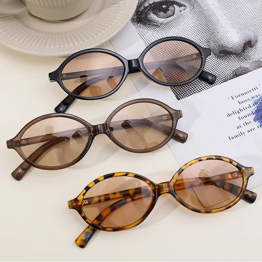 Oval Small Frame Glasses Retro Female Korean Plain Glasses Anti-blue Light Eyeglasses Eye Protection Fashion Leopard Sunglasses image 6