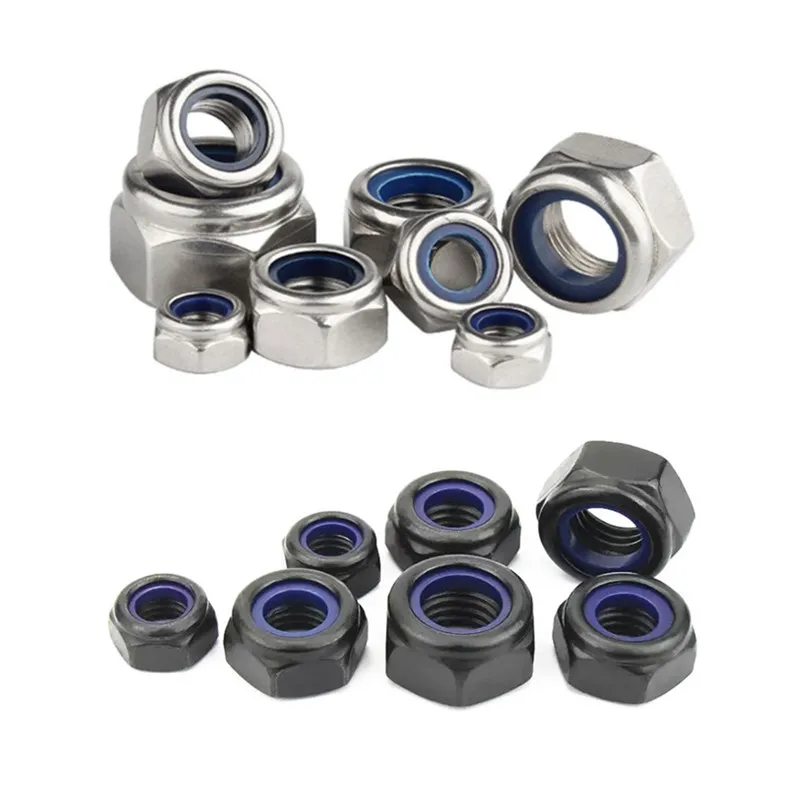 

DIN985 Locknut M2 M2.5 M3 M4 M5 M6 M7 M8 M10 M12 Stainless 304 or Steel Hex Nylon Self-locking Nuts Locknut Slip insert Lock Nut