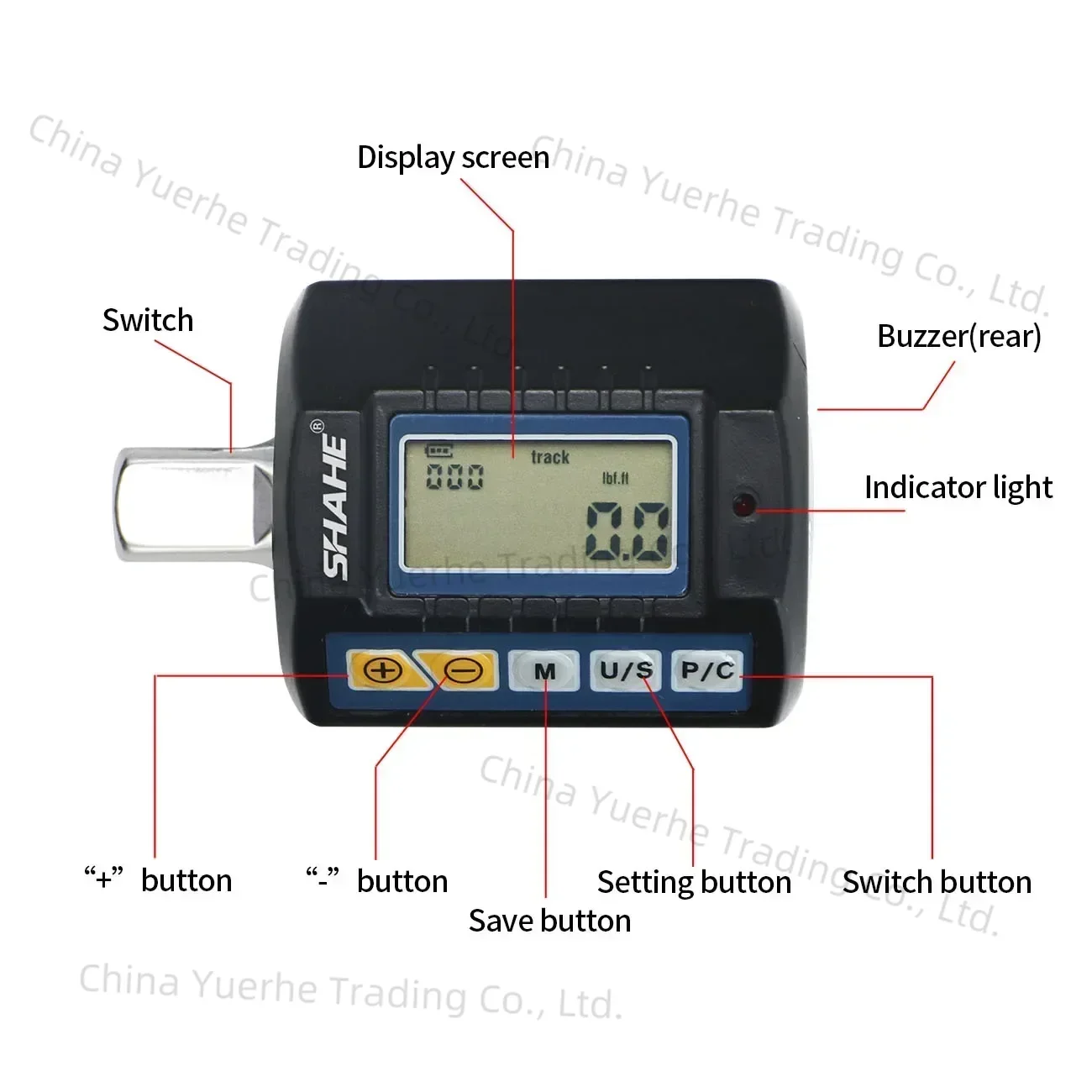 

High Precision Mini Torque Adapter Square Drive 1/2''1/4'' 3/8'' Digital Torque Wrench Electronic Digital Torque Meter