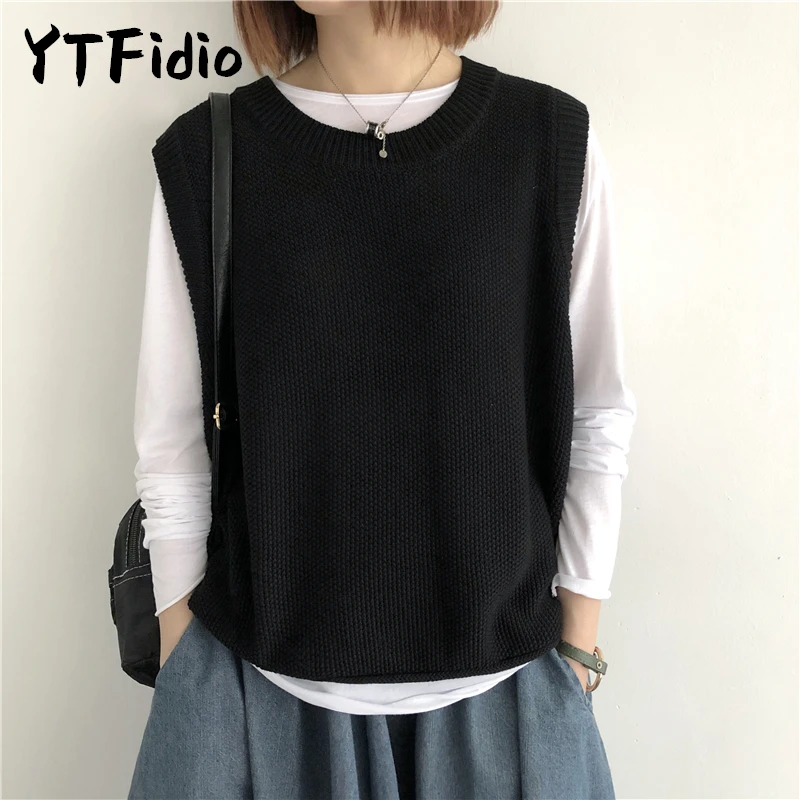 YTFidio ผ้าฝ้าย 100% เสื้อกันหนาวผู้หญิงเสื้อกั๊ก O คอลําลอง Outerwears หรูหราไม่สม่ําเสมอ Designer เสื้อผ้าผู้หญิง 170