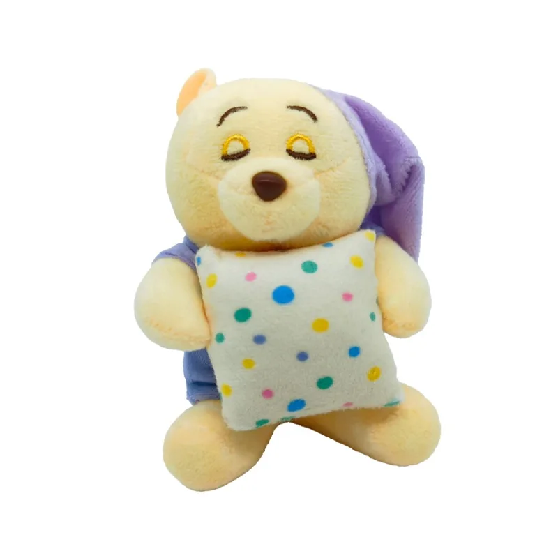 

12cm Japanese Disney Cute Pajama Series Towel Winnie The Poodle Strawberry Bear Stitch Big Eyes Plush Toy Bag Pendant Gift