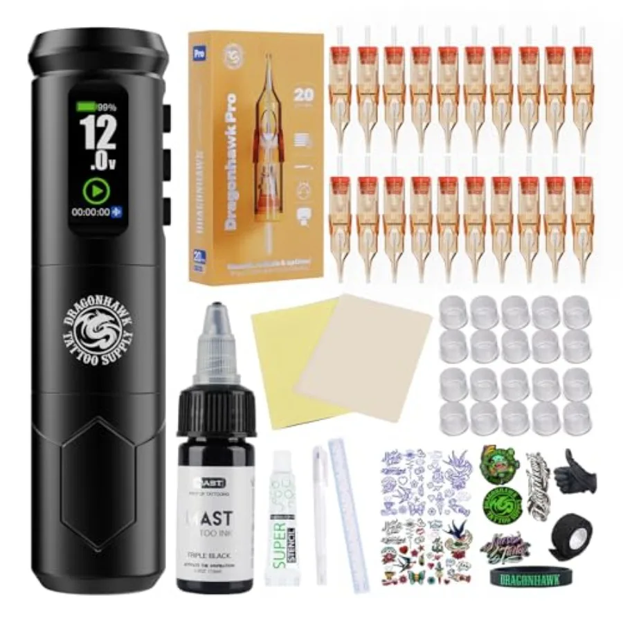 Cordless Professional Tattoo Gun Pen Kit Complete