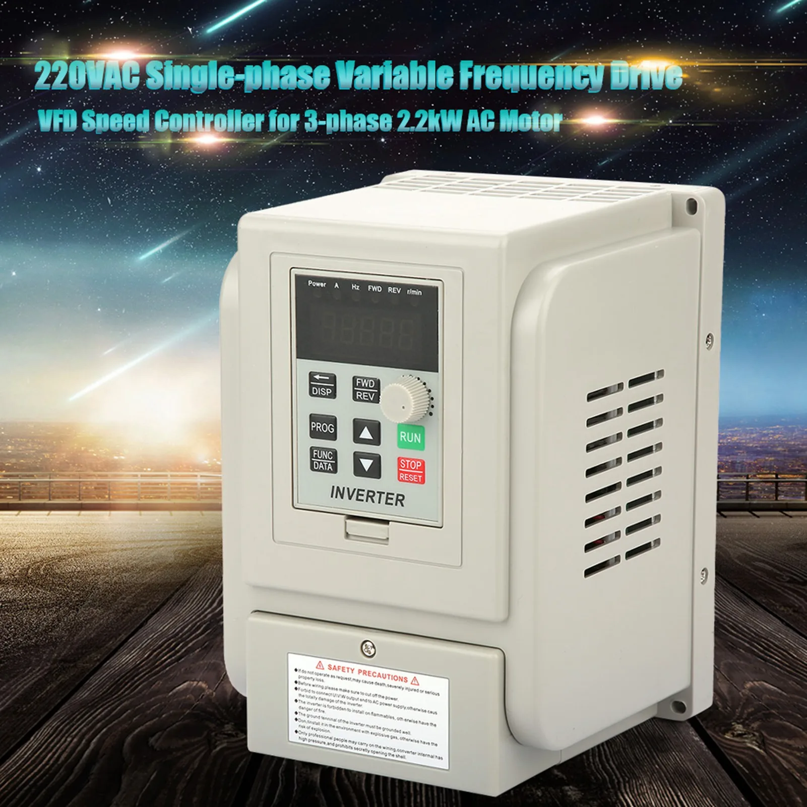 

Adjustable Frequency Drive VFD 220VAC Single Phase Variable Frequency Drive VFD Speed Controller for 3 Phase 2.2kW AC Motor