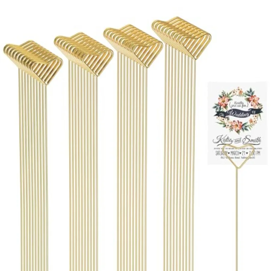 Paquete de 40 Soportes Florales para Tarjetas - Palitos Metálicos para Tarjetas de Regalo, para Ramos, Centros de Mesa de Boda, Soportes para Fotos, Floristería