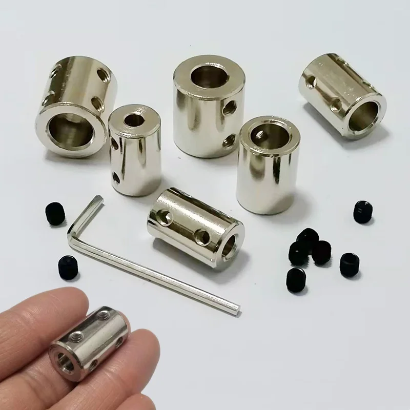 1set Rigid Shaft Coupling 3/4/5/6/7/8/10/12mm CNC Motor Jaw Shaft Coupler Connector Sleeve #45 Steel Transmission Connector