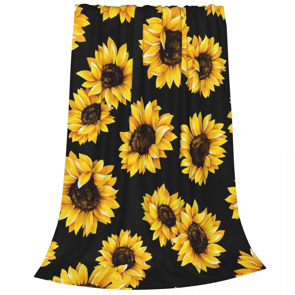 Sun Flowers Floral Pattern - Yellow Flowe Blankets Flannel Portable Sofa Throw Blankets For Couch Bedding Travel Throw Bedspread