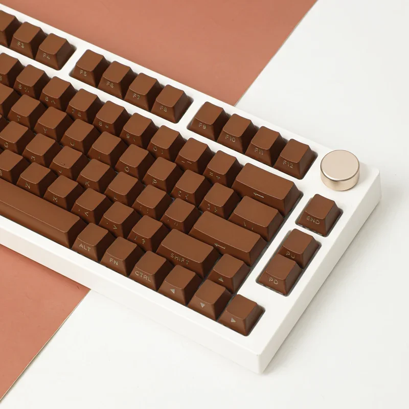 

133 Keys Brown Keycaps OEM Height PBT Double Shot Side Print Backlight Shine AULA F75 Ajazz AK820 Pro Mechanical Keyboard