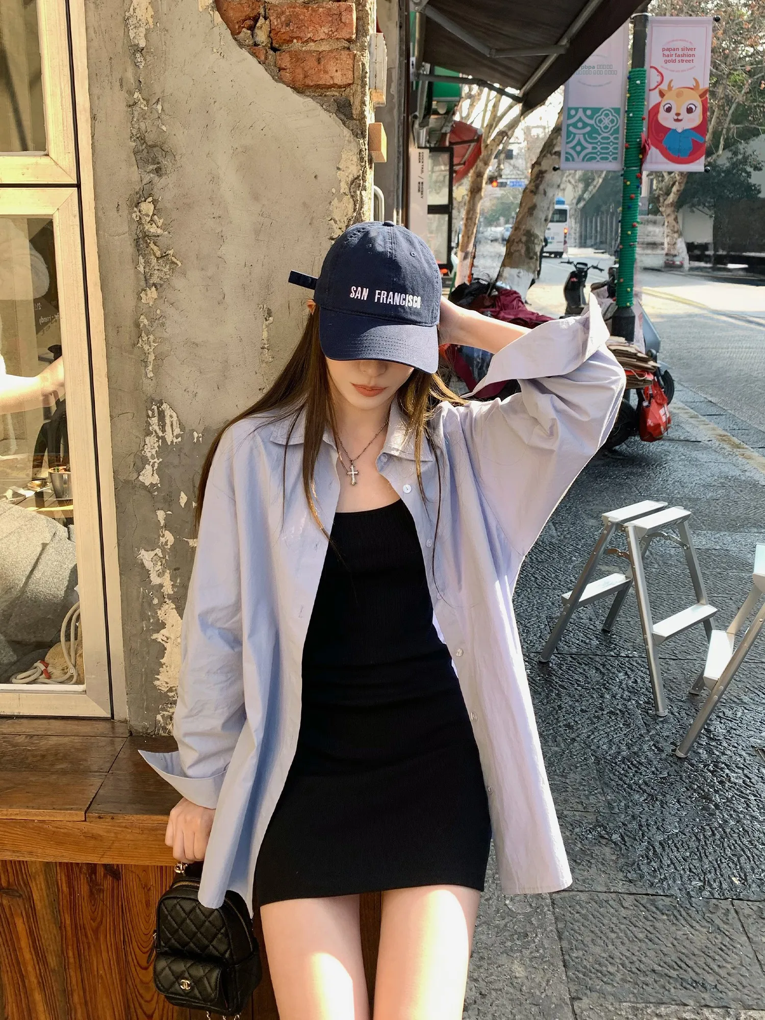 

Blue Loose Long Sve Women's irt Versatile Top Commute Sle Spring 2026 New Arrival Hhi Summer Special Blend