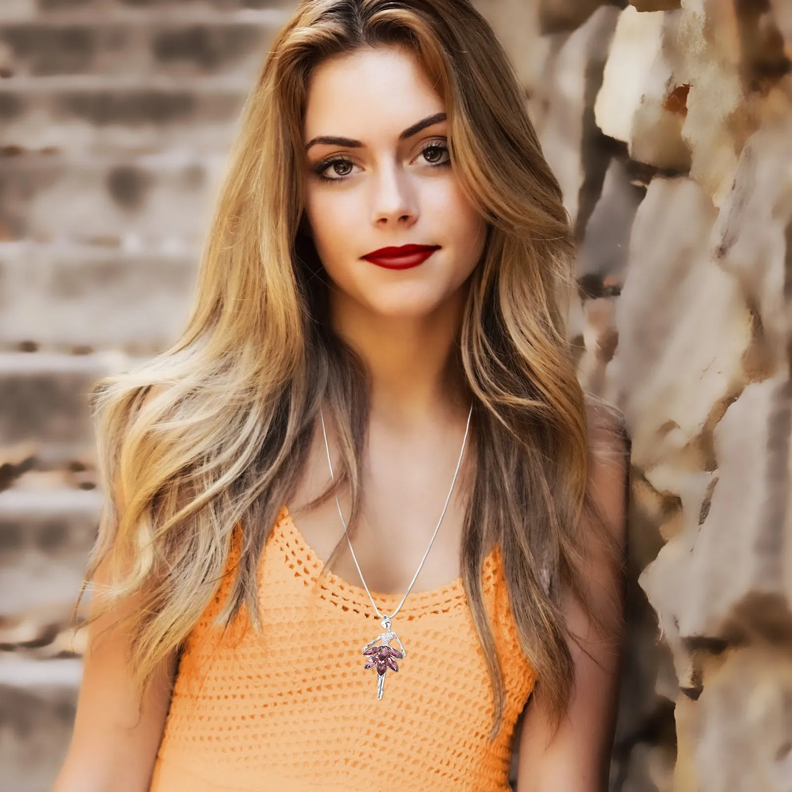 Ballet Dancer Pendant Necklace Elegant Lightweight Anti-Rust Corrosion Resistant Ballerina Chain Fashion Jewelry
