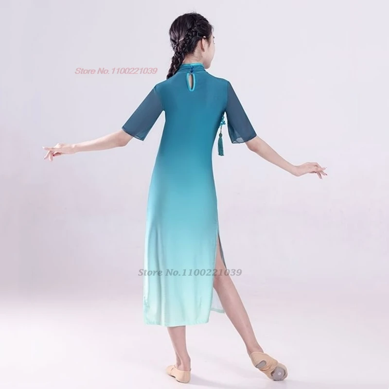 2025 vestido de baile vintage chino color degradado tradicional qipao cheongsam vestido festival vestido folclórico puesta en escena qipao