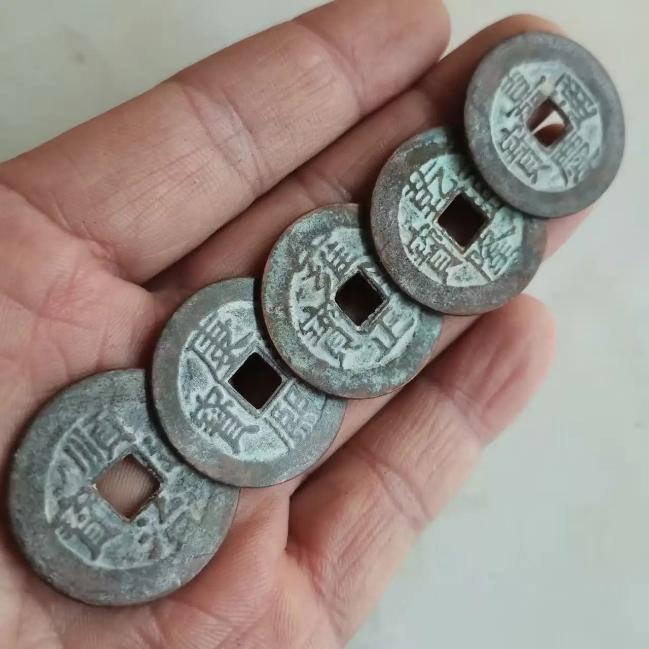 Old Five Emperors Coins, Ancient Qing Dynasty Copper Coins for Collection