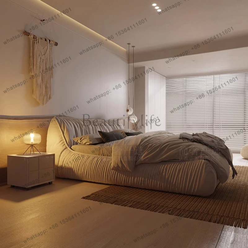 

X4 Luxury Japanese Create Bed Full Tatami Modern Confortable Family High End Bed Wedding Soft Quality Cama De Casal Home Furnitu