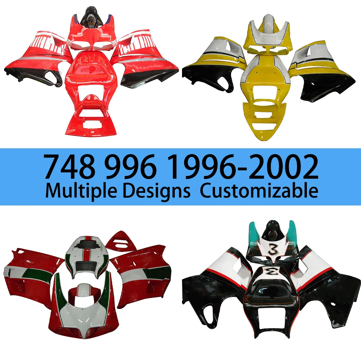 

Новый комплект обтекателей для мотоцикла DUCATI 748 (1996-2002) – гоночные запчасти, обвесы для моделей 996, 1996, 1997, 1998, 1999, 2000, 2001, 2002 годов