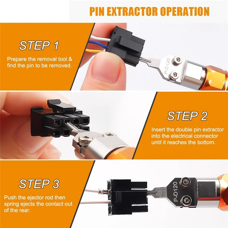 Mini-Fit Jr Extraction Tool Molex Pin Release Tools DAP-D173/D120/D145 Ejector Rod Pin Extractor Terminal Pin Extractor-Tvdae
