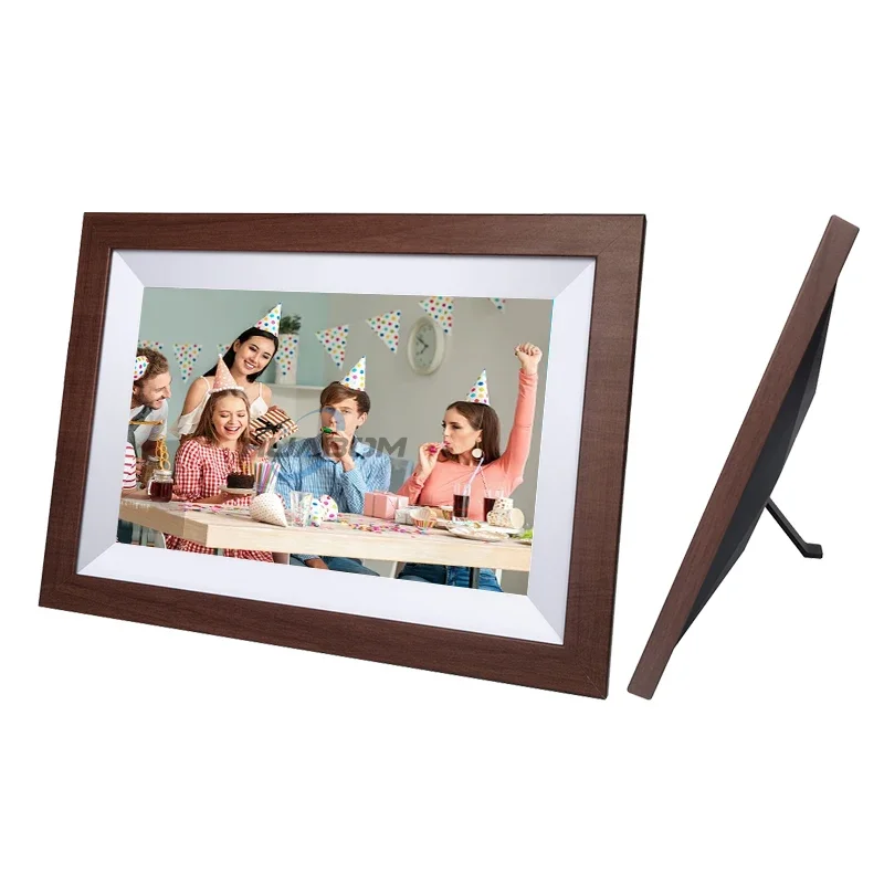 

Desktop HD Display Auto-Rotate Antique Digital Wooden Photo Frame Collage Wall Decor Wooden Picture Frames