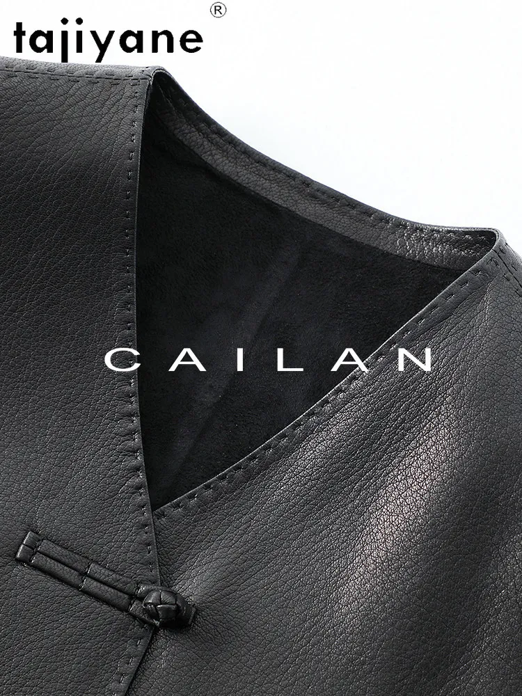 TAJIYANE 本物の山羊革レザージャケット女性ショート V ネックコートボタン付き本革ジャケット 2026 秋の女性服 дубленка