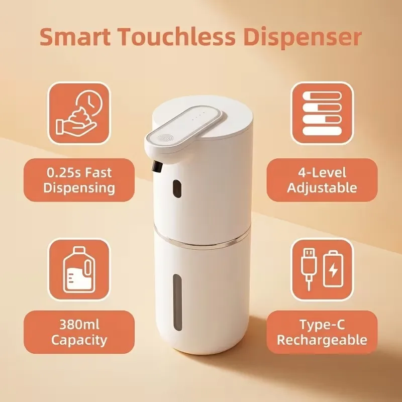 380ML Tabletop Or Wall-Mounted Touchless Infrared Induction Automatic Sense Soap Dispenser Hand Wash Bottle For Kitchen Bathroom