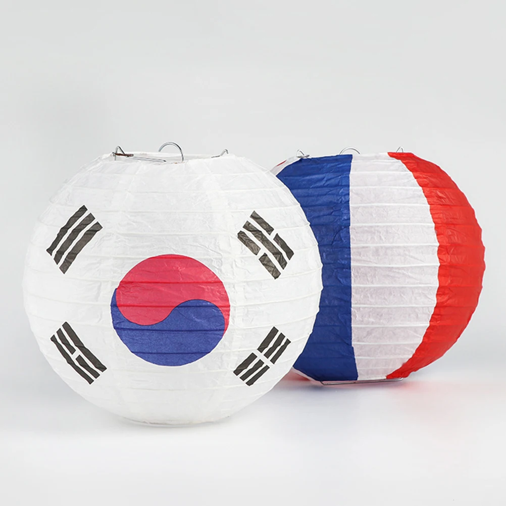 

2pcs Tai Chi Flag Lanterns Korea Style Decorative Outdoor Festival Paper Lanterns Party Home Office Decoration Foldable Easy